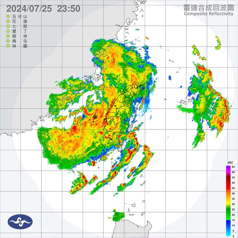 輕度颱風 凱米(國際命名 GAEMI )目前動向分布圖